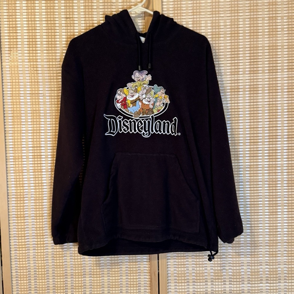 Walt Disney World Men's S 7 Dwarfs‎ Hoodie Sweatshirt  Black Fleece Activewear